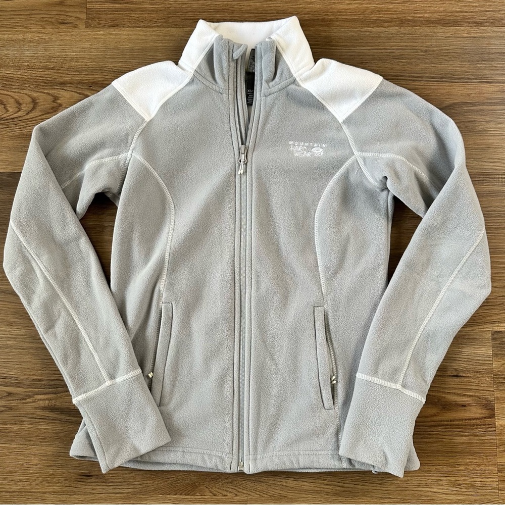 Mountain Hardwear Full Zip Fleece Microchill 2.0 Jacket Womens XS Gray‎ Outdoor